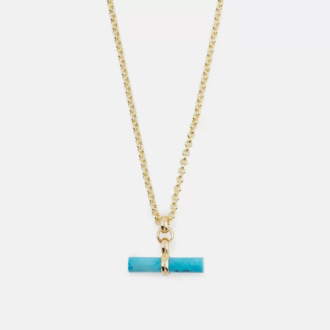 Serge DeNimes Gold Necklaces<Turquoise T-Bar Necklace