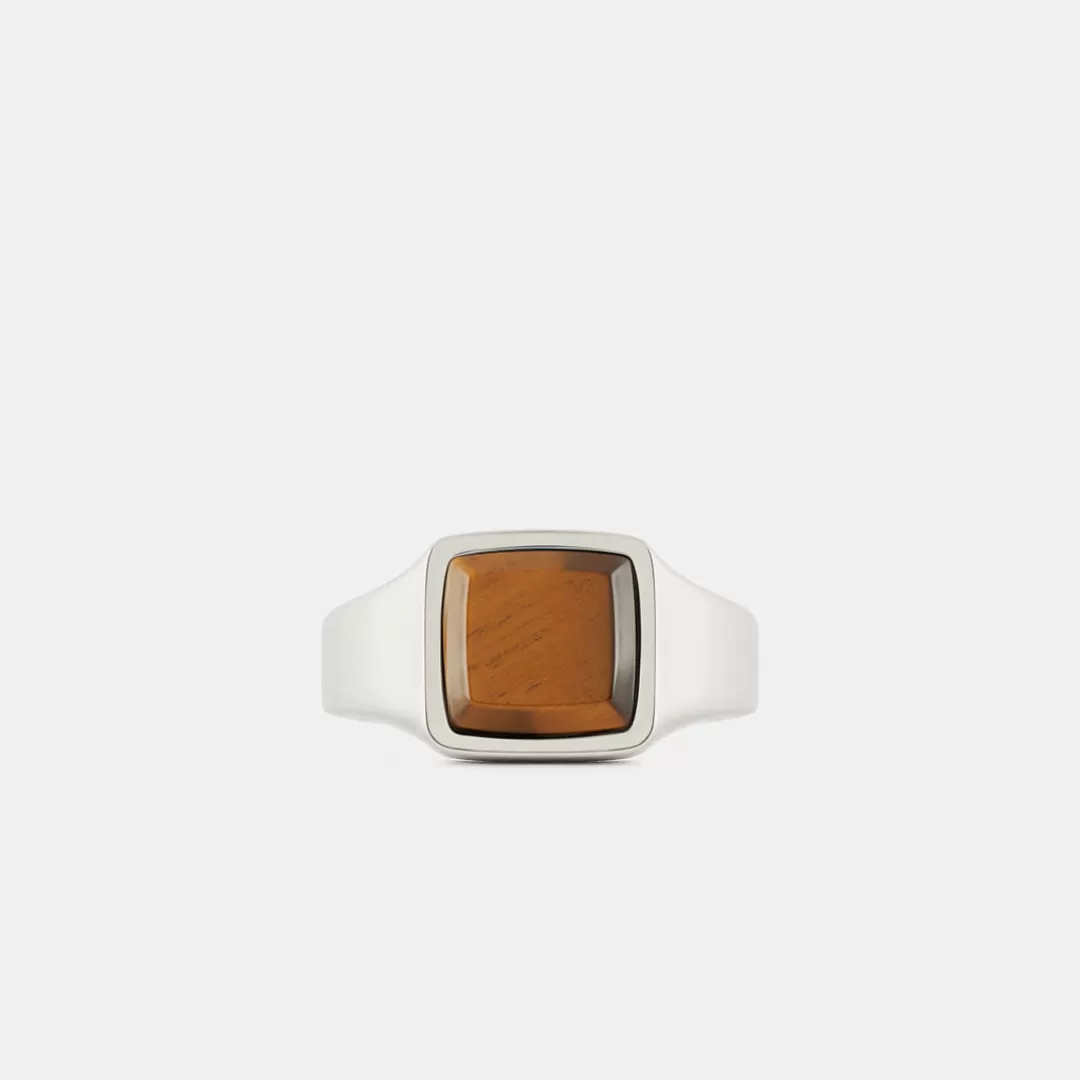 Serge DeNimes Silver Rings<Cushion Tigers Eye Ring