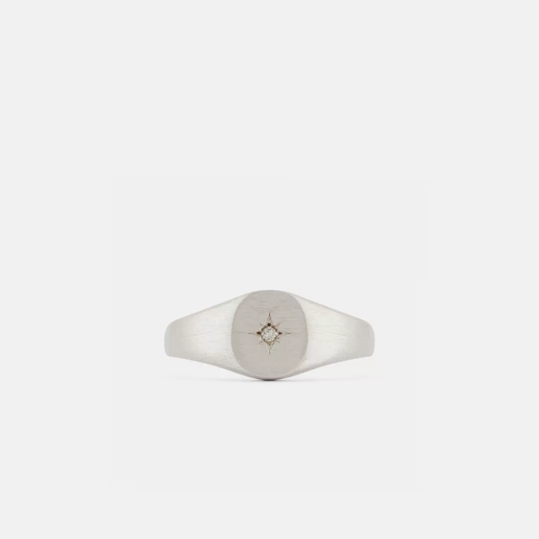 Serge DeNimes Silver Rings<Diamond Signet Ring