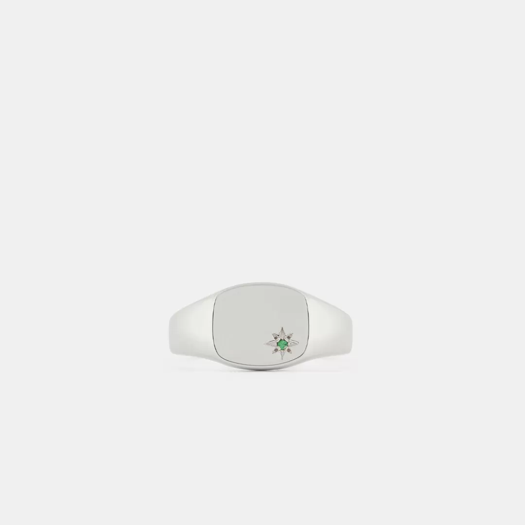 Serge DeNimes Silver Rings<Emerald Birthstone Ring