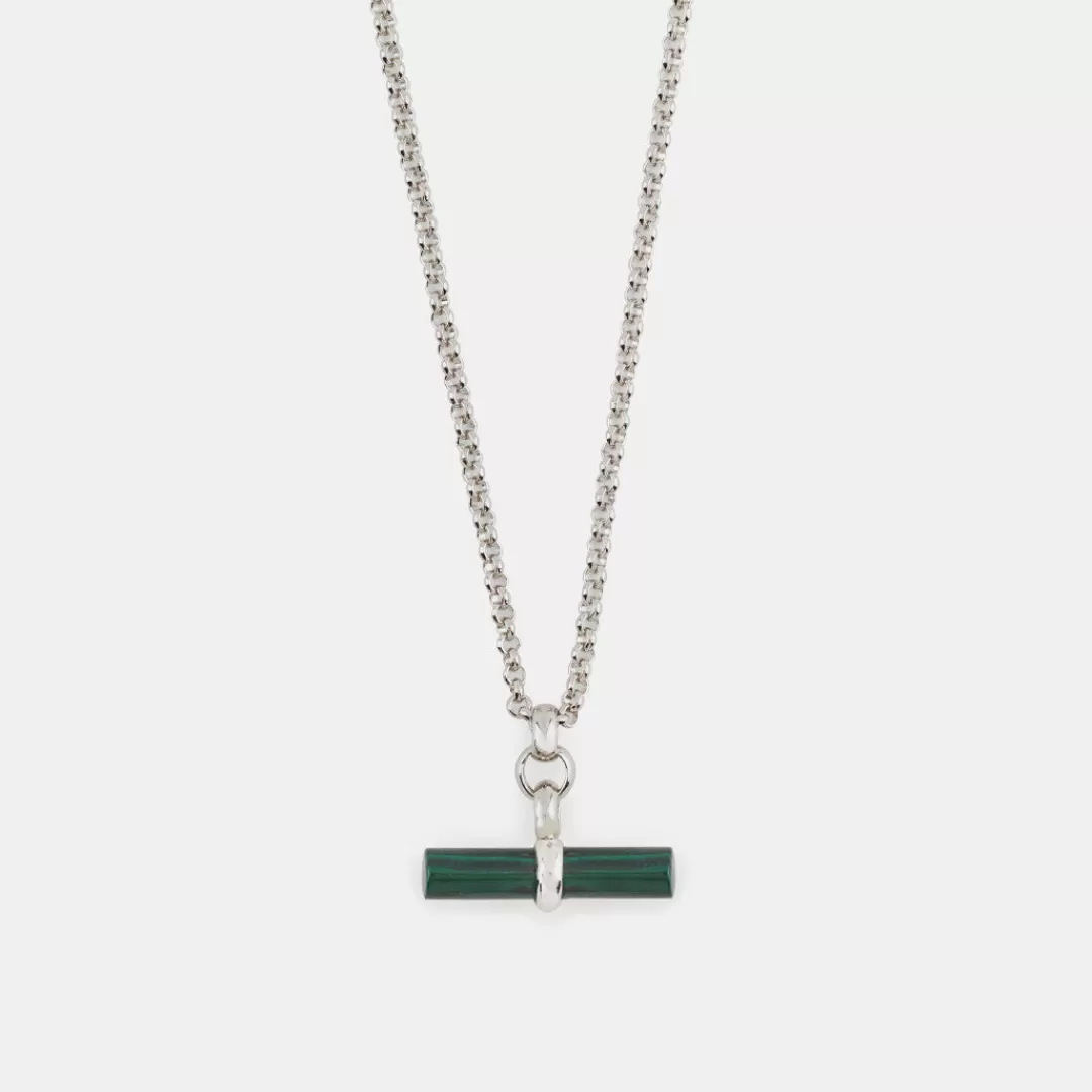 Serge DeNimes Silver Necklaces<Malachite T-Bar Necklace