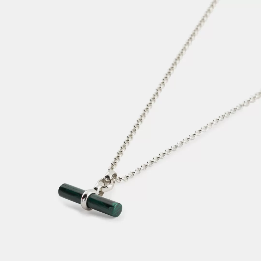 Serge DeNimes Silver Necklaces<Malachite T-Bar Necklace
